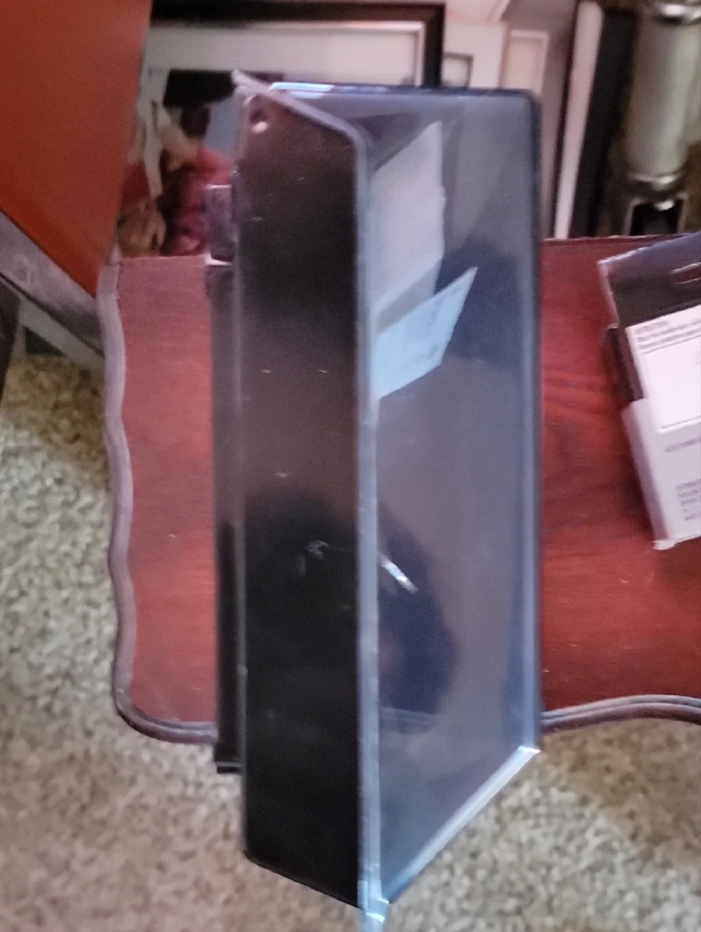 Black Index Card/File Holder with White Cards & Adhesive Mounting Squares